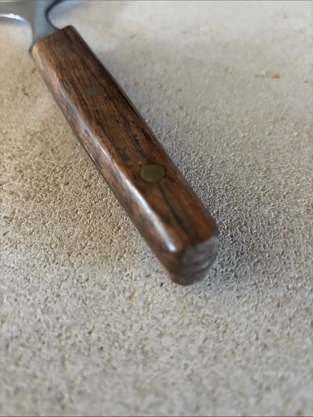 Stainless Steel and Wood Two-Prong Serving Fork - Brown